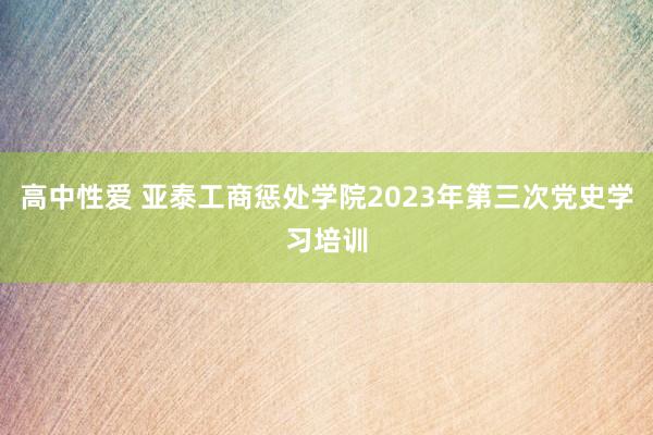   高中性爱 亚泰工商惩处学院2023年第三次党史学习培训