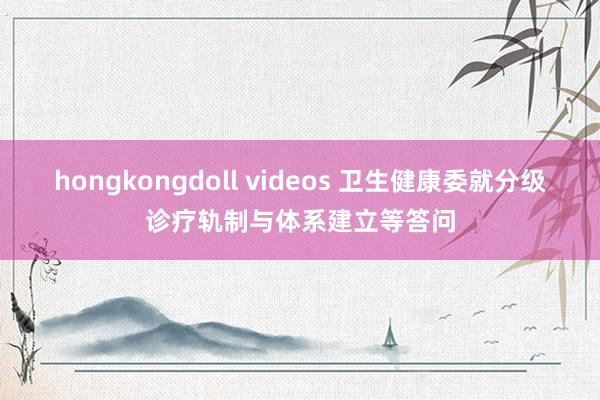 hongkongdoll videos 卫生健康委就分级诊疗轨制与体系建立等答问