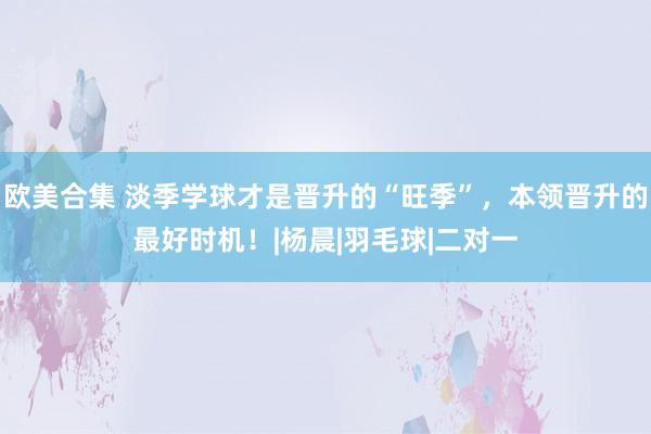   欧美合集 淡季学球才是晋升的“旺季”，本领晋升的最好时机！|杨晨|羽毛球|二对一